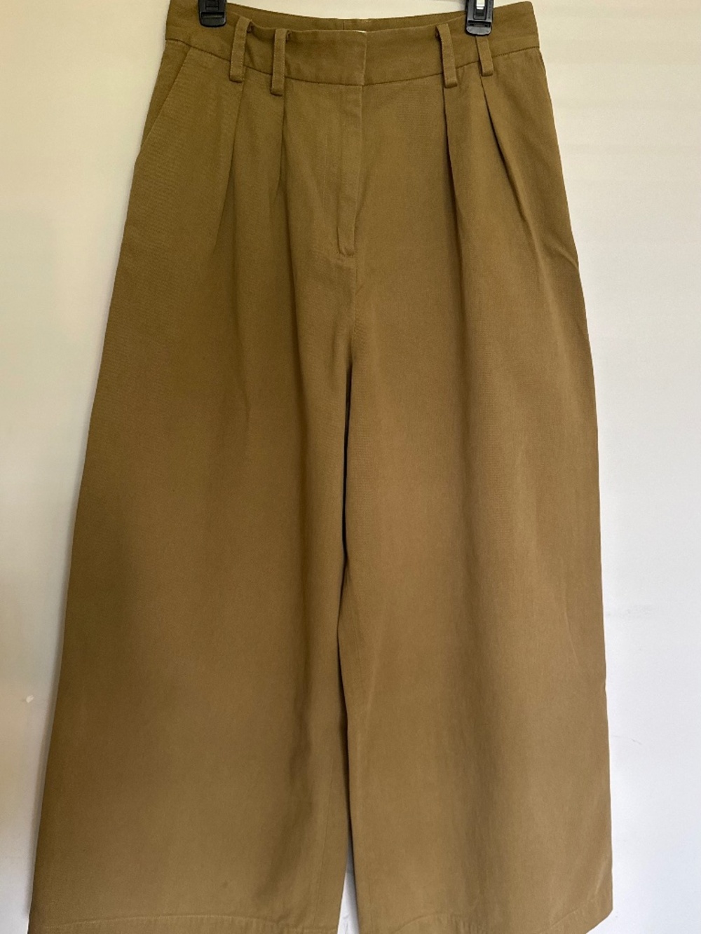 Ronny Kobo Camel Pleated Wide Leg Tailored High Rise Pants